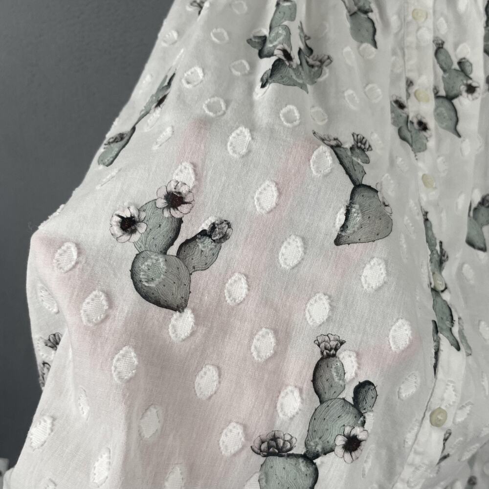 Ottod'Ame Dress Womens 10 White Polka Dot Shirt Dress Sleeveless Collared - Picture 5 of 11